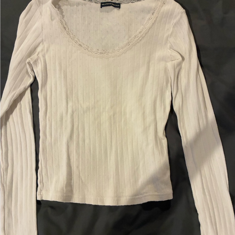 Assorted tops by Brandy Melville - floral, white and sage green - Picture 7 of 8